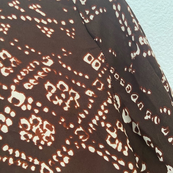 batik boho chiffon silk beaded top bohemian v neck blouse - Picture 15 of 16